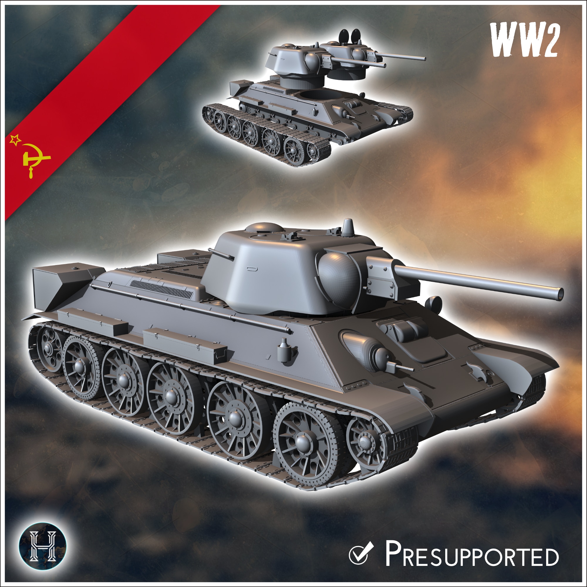 T-34-76 1943 ChTz - Soviet army WW2 Second World East front Ostfront RPG Mini Hobby